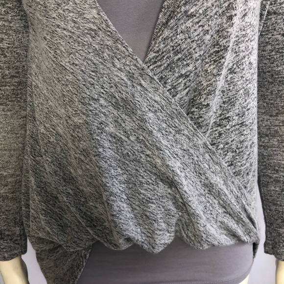 Hi-Low Long Sleeve Wrap Top - Picture 5 of 7